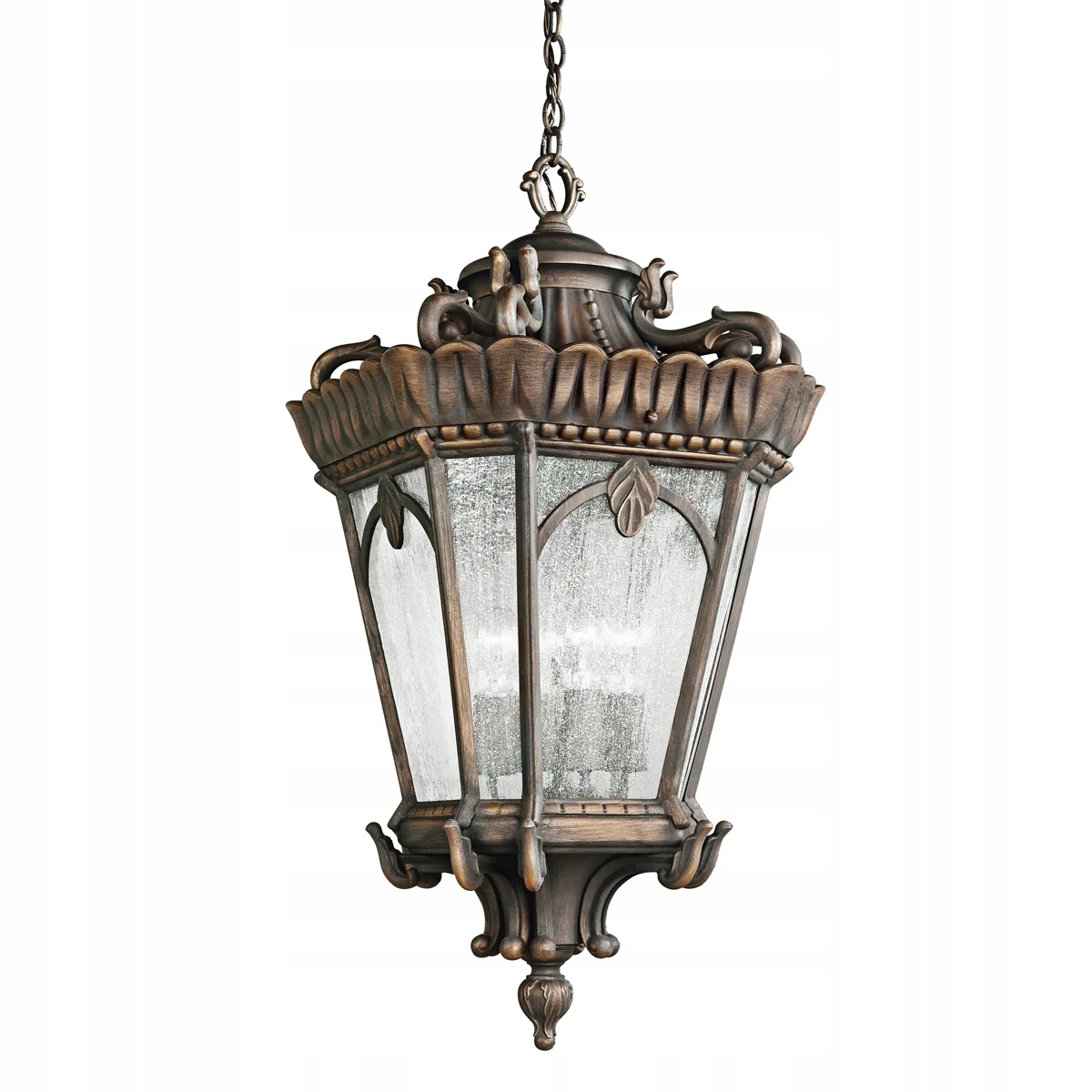 Vonkajšia závesná lampa klasická hnedá dekoratívna vintage Kichler