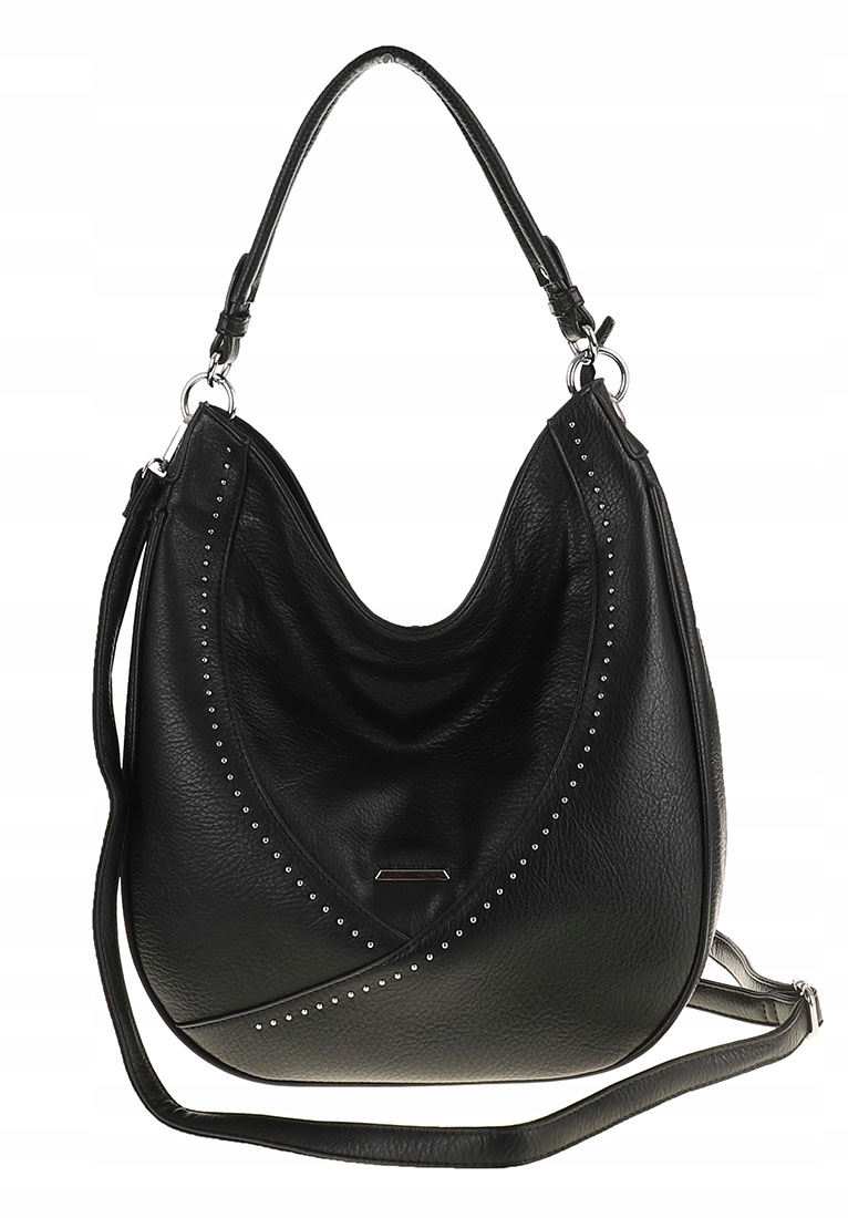 SILVIA ROSA Włoska Torebka Damska worek listonoszka na Ramę SB6820 Black Stan opakowania oryginalne