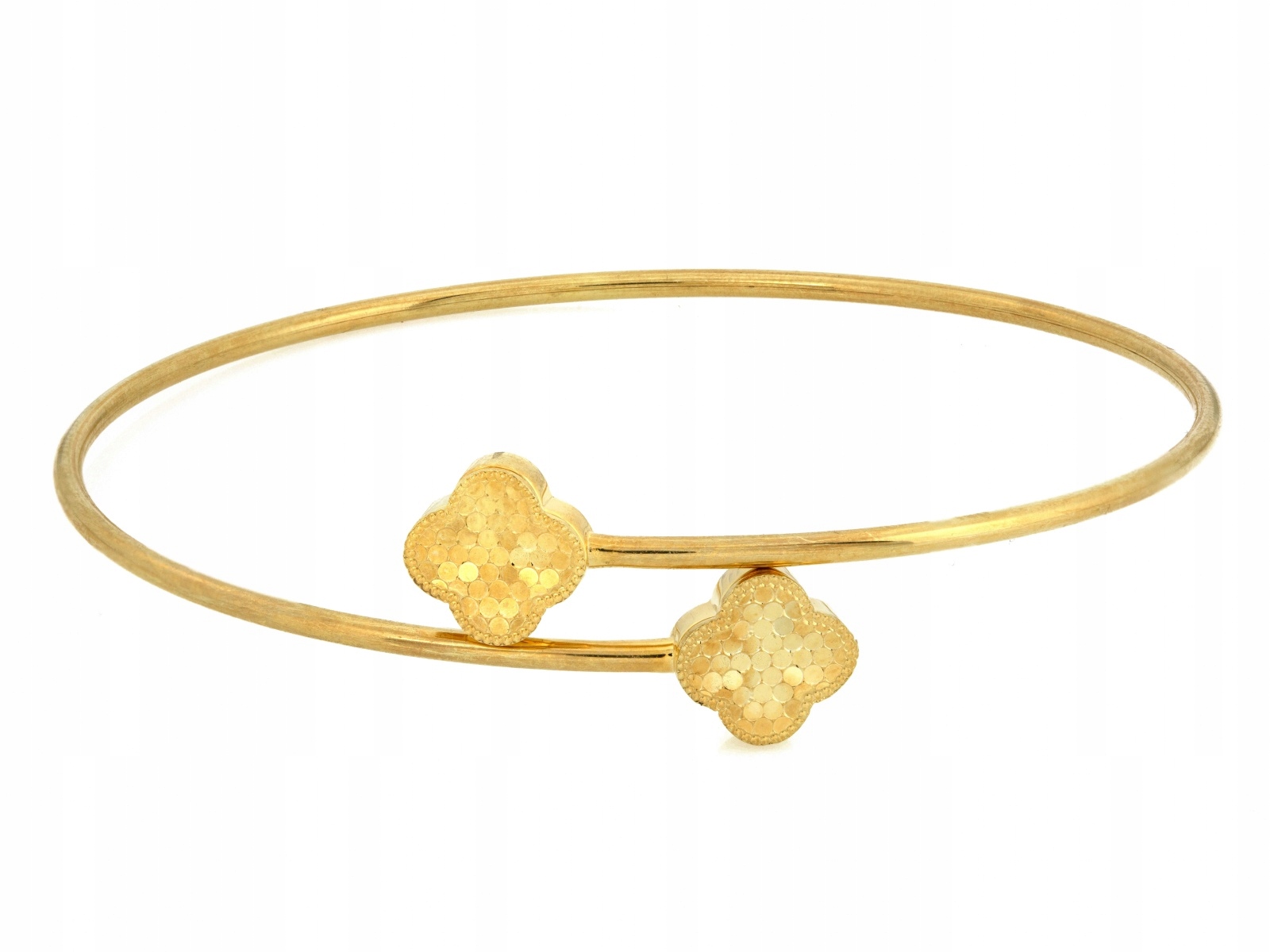 Pevný zlatý náramek 585 mijanka dvě módní Květiny r17 kvítky 3.9g