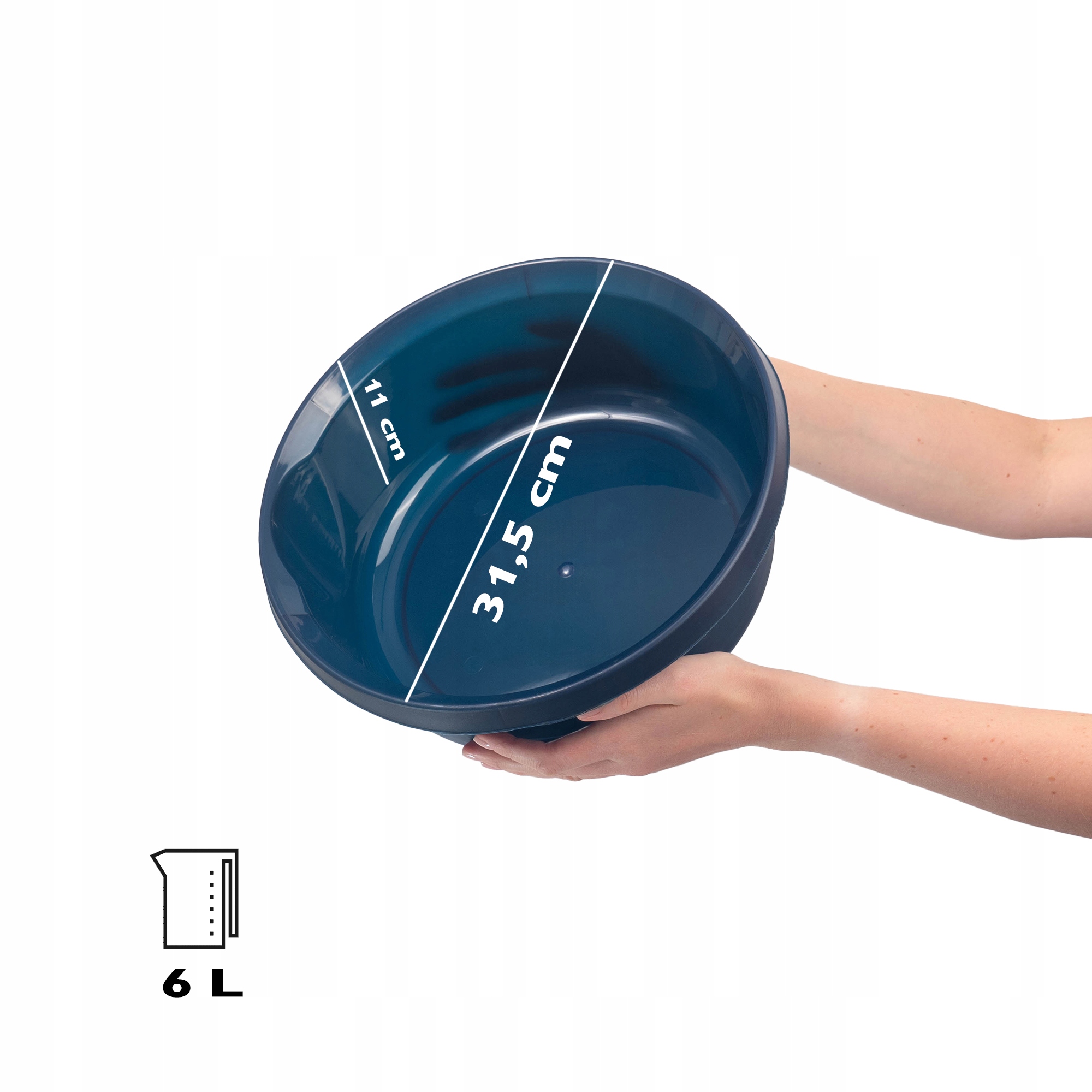 MISKA PLASTIKOWA 6L MIEDNICA OKRĄGŁA GRANAT Kod producenta K9435