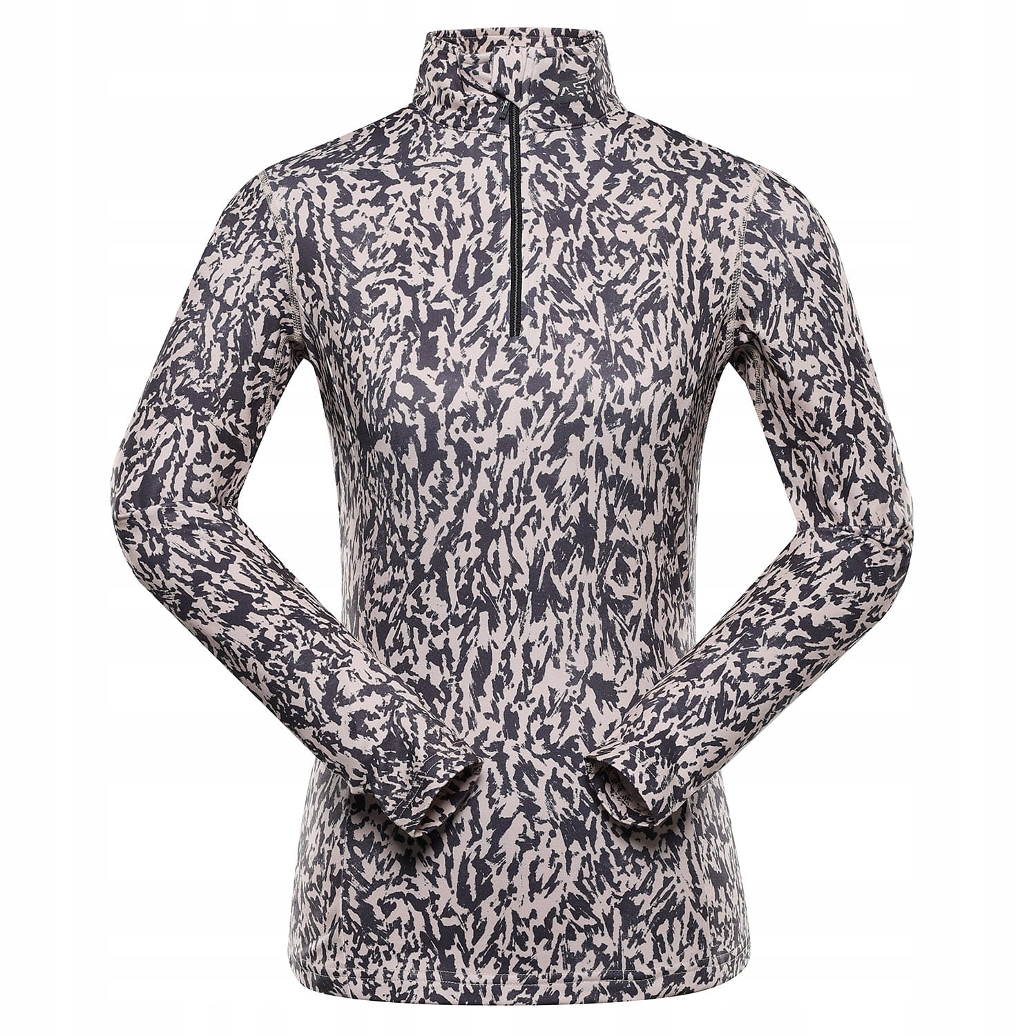 Bluza damska szybkoschnąca z zamkiem Alpine Pro Stansa k.czarny wzór r.XL
