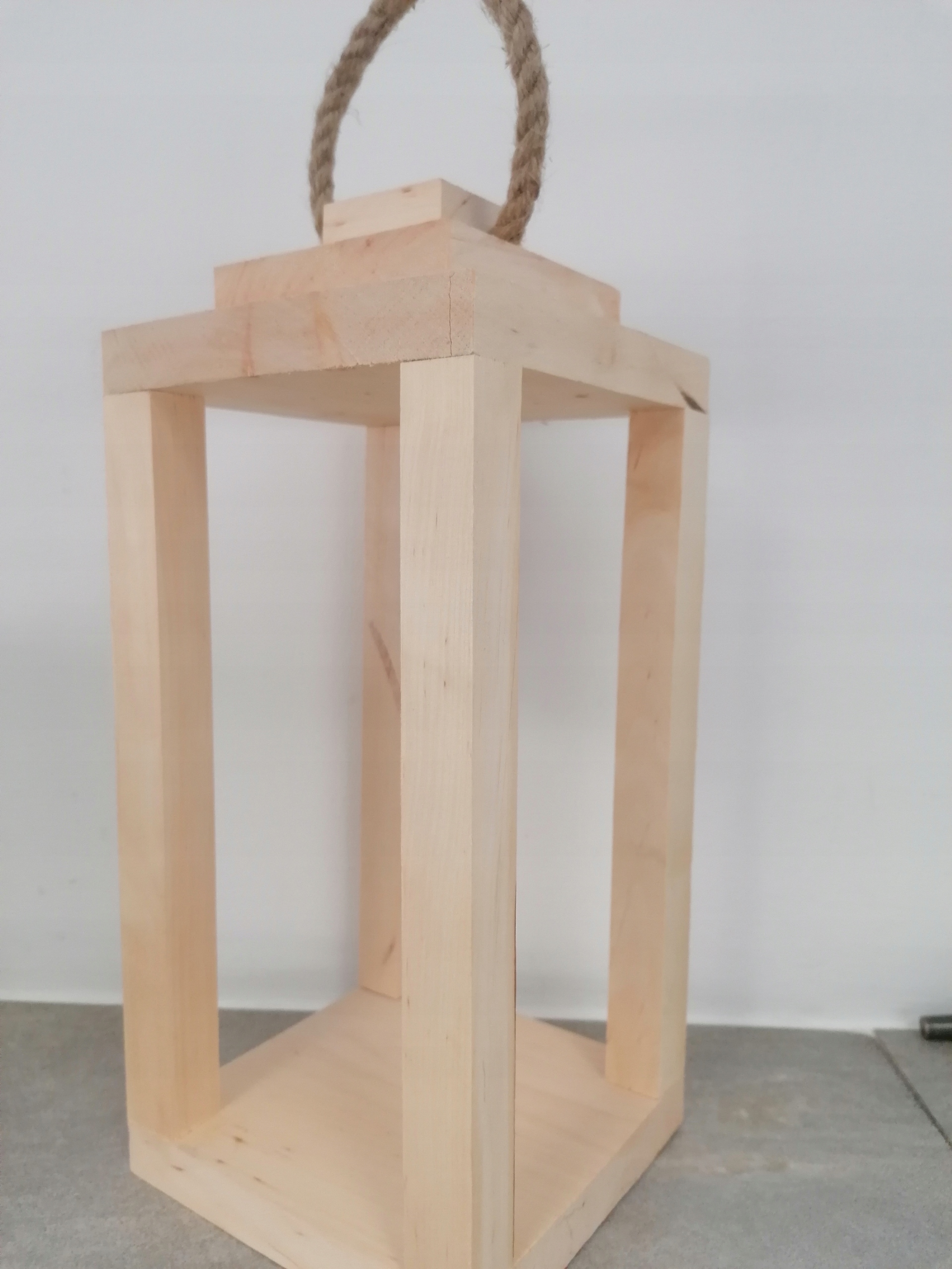 

Lampion Drewniany Latarnia naturalny z uchwyt 30cm