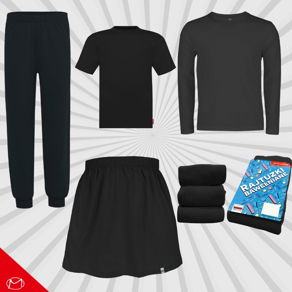 CZARNE DZIECIĘCE LEKKIE CIENKIE SPODNIE DRESOWE BAWEŁNA SPORTOWE 122 CM Kolor czarny