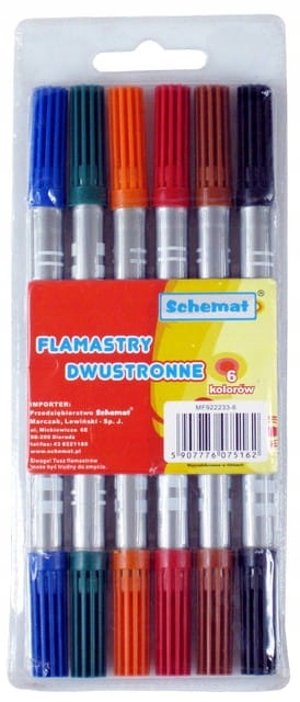 flamastry dwustronne 6 kolorów  5162 — 2
