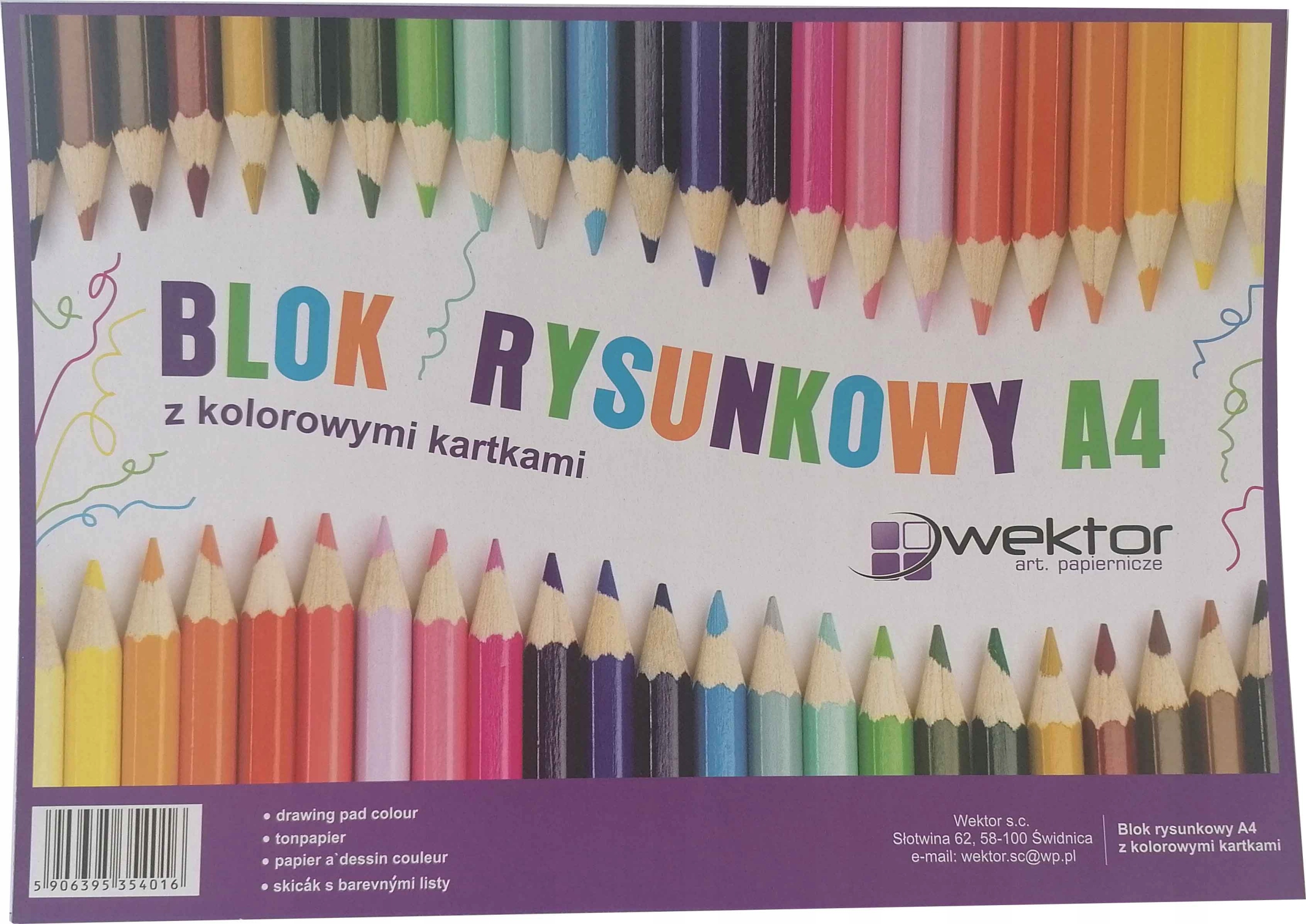 

Blok Rysunkowy A4 z Kolorowymi Kartkami 1 szt