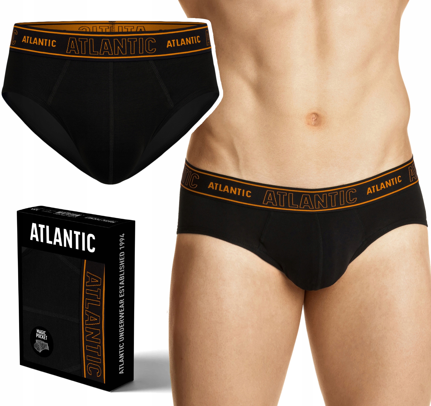 Atlantic Magic Pocket pánské slipy s kapsou Push-up XL
