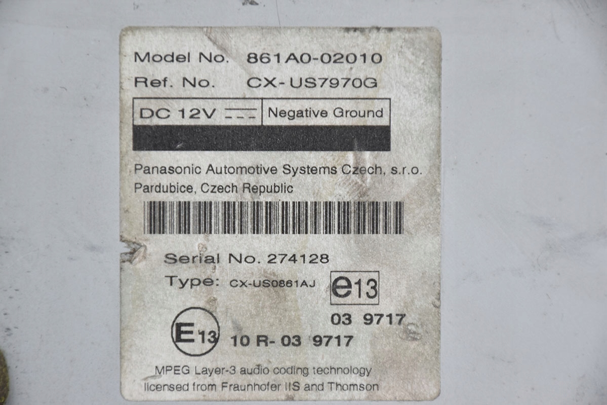 control unit MULTIMEDIA TOYOTA AURIS 861A0-02010