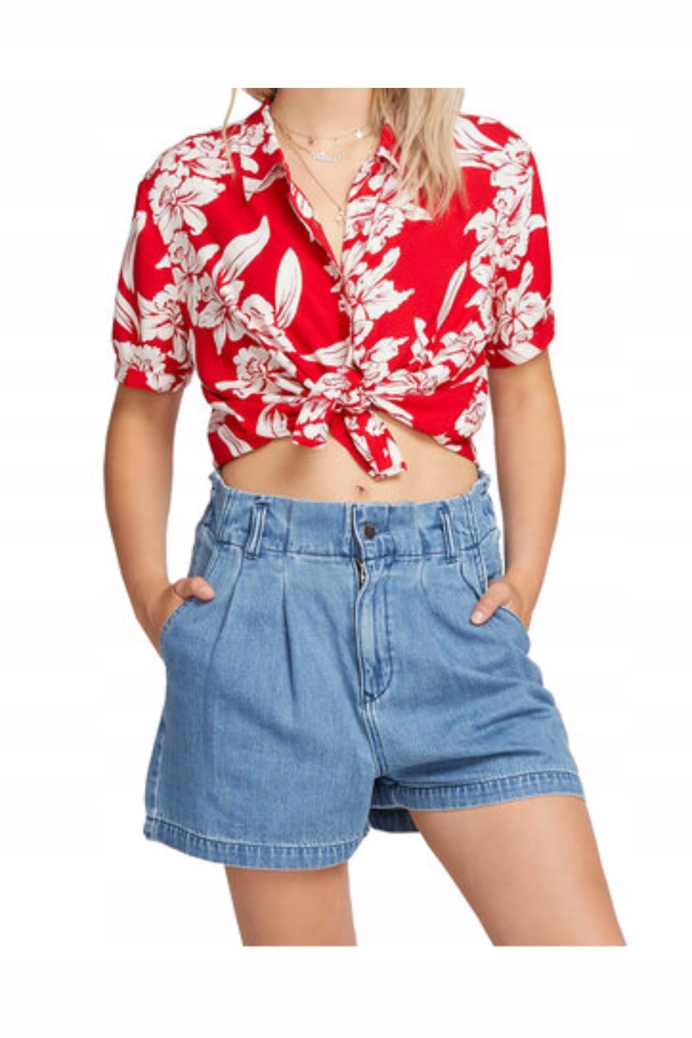 Dámská košile s krátkým rukávem Volcom Aloha Ha vzorovaná krátká vel. S