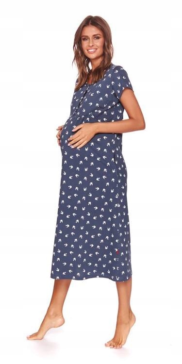 4119 Noční těhotenská a na kojení košile Doctor Nap tmavě modrá