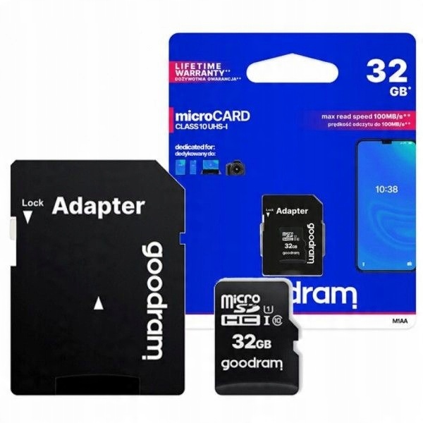 Адаптер GOODRAM microSDHC 32GB Class 10 + Код виробника M1AA-0320r12