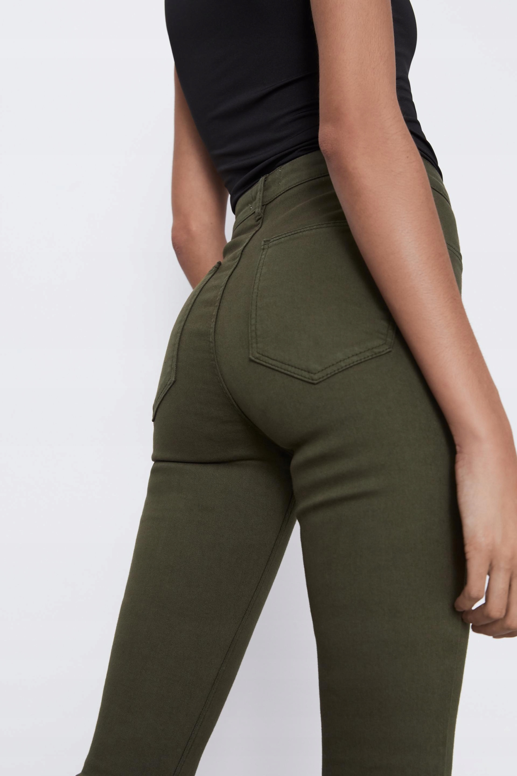

Zara_spodnie Jeans Mega Elastyczne Khaki 5520223