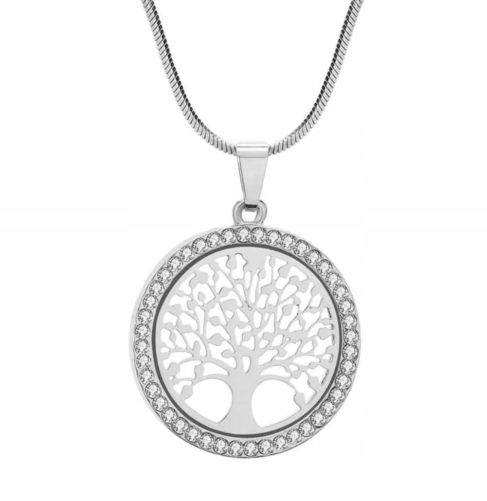 

Naszyjnik Łańcuch Drzewo Drzewko Szczęścia Srebrny