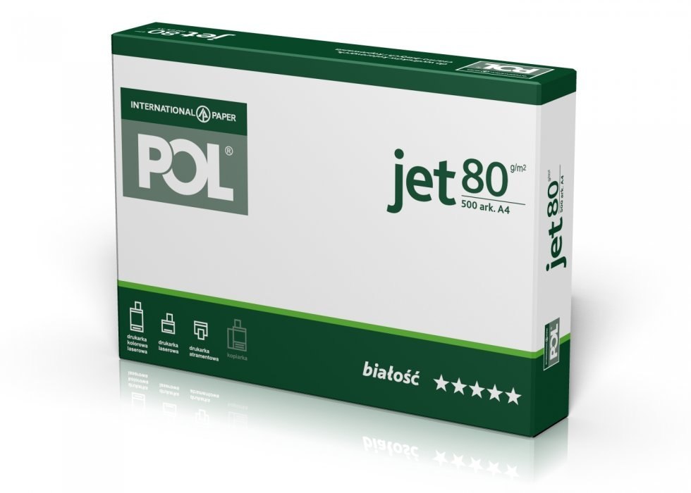 

Papier ksero A4 Poljet 80g klasa białości A 166