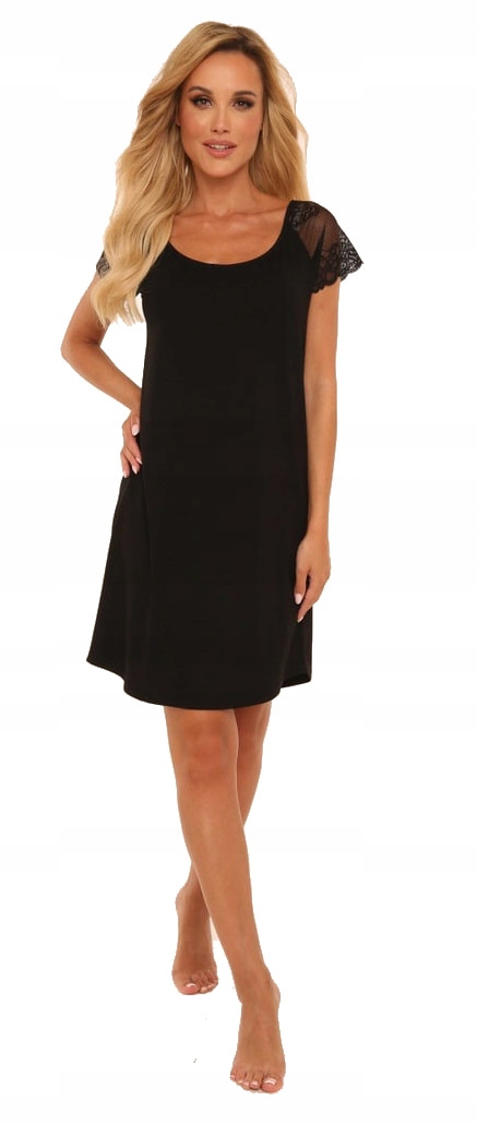 Koszula Nocna z wiskozy rękaw z koronką Polska M Marka De Lafense