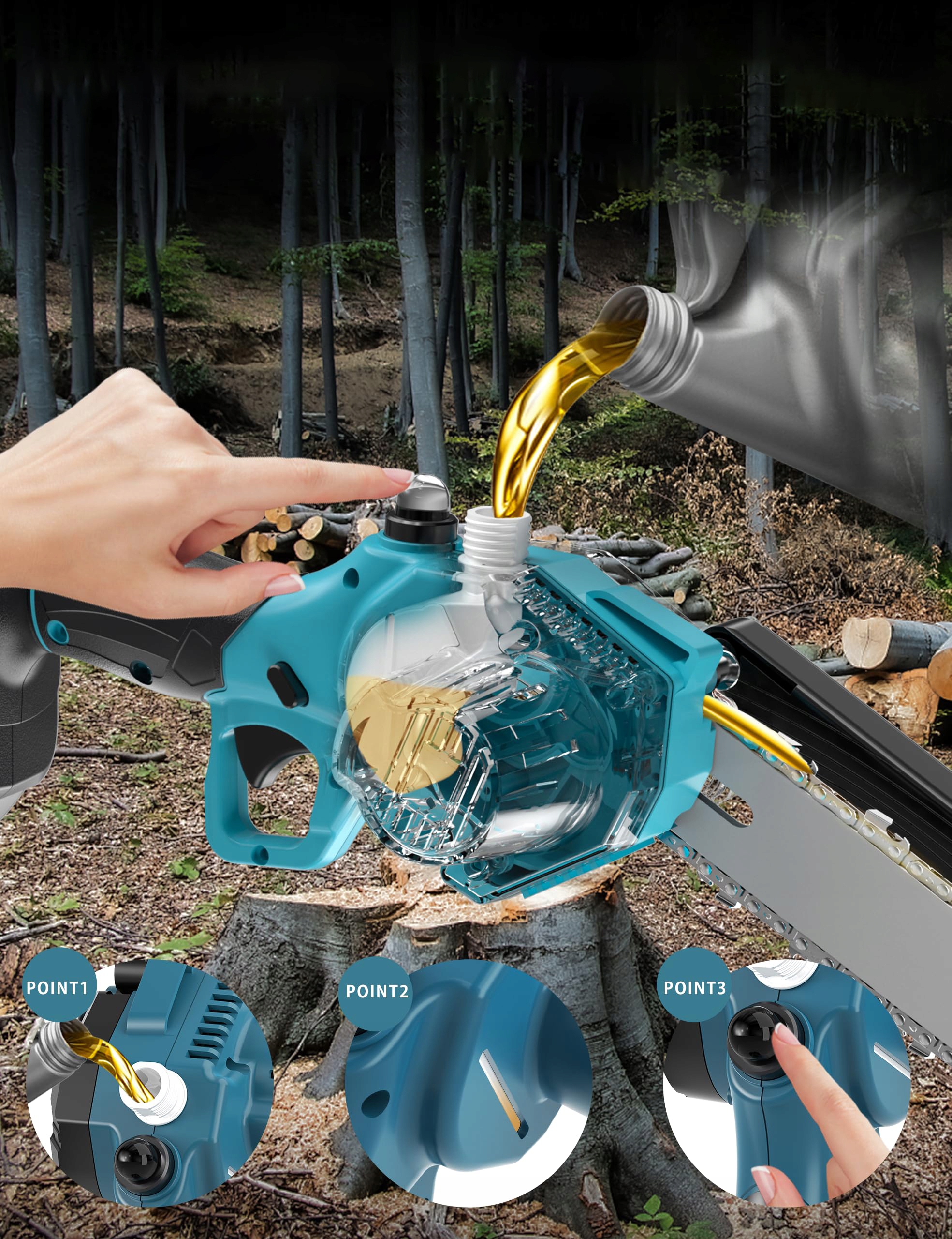 PIŁA ŁAŃCUCHOWA PILARKA AKUMULATOROWA 2x AKU. 2AH 3xŁańcuch 6" EAN (GTIN) 4037318345604