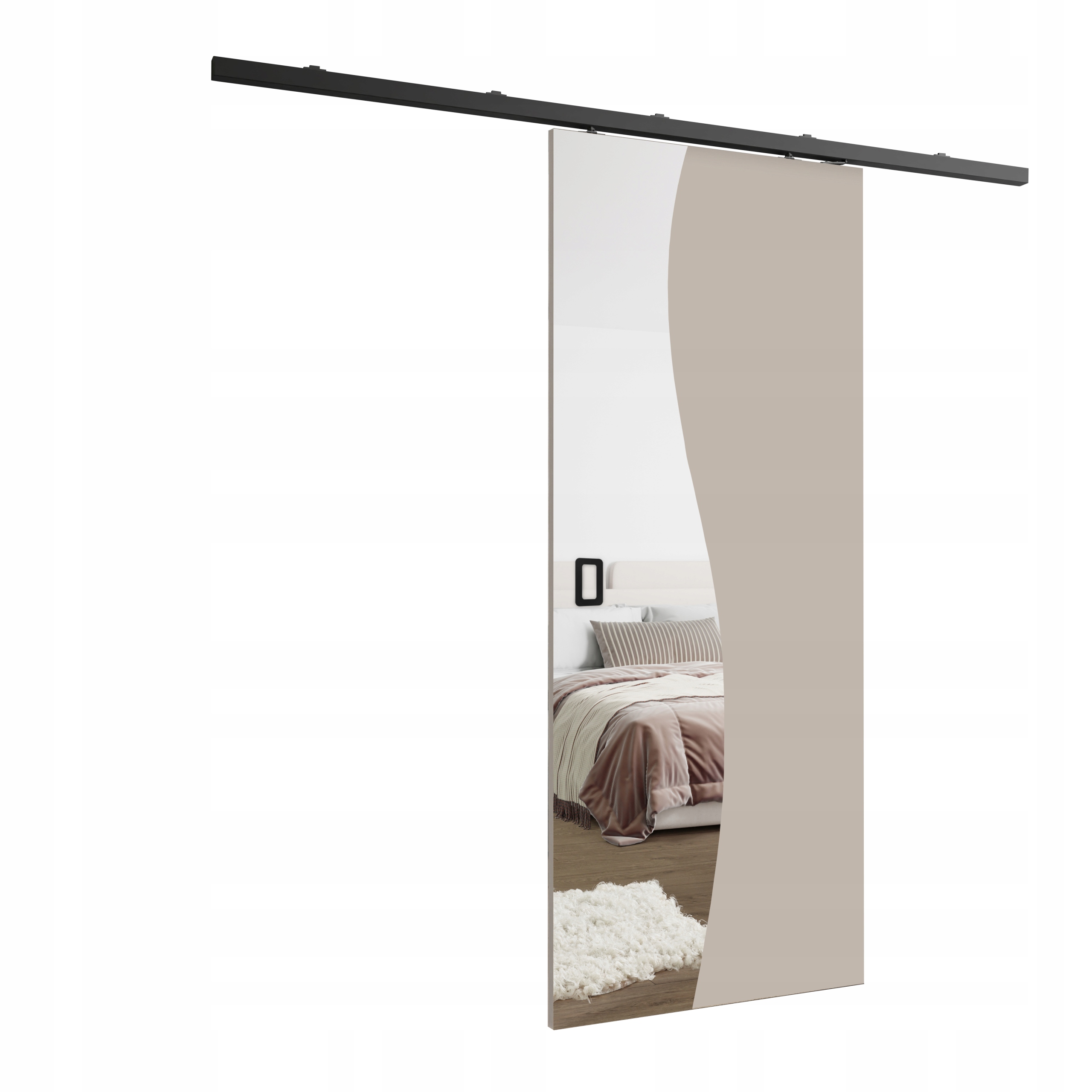 Nástěnné posuvné dveře HS-45 Bajla 80 kašmír zrcadlo