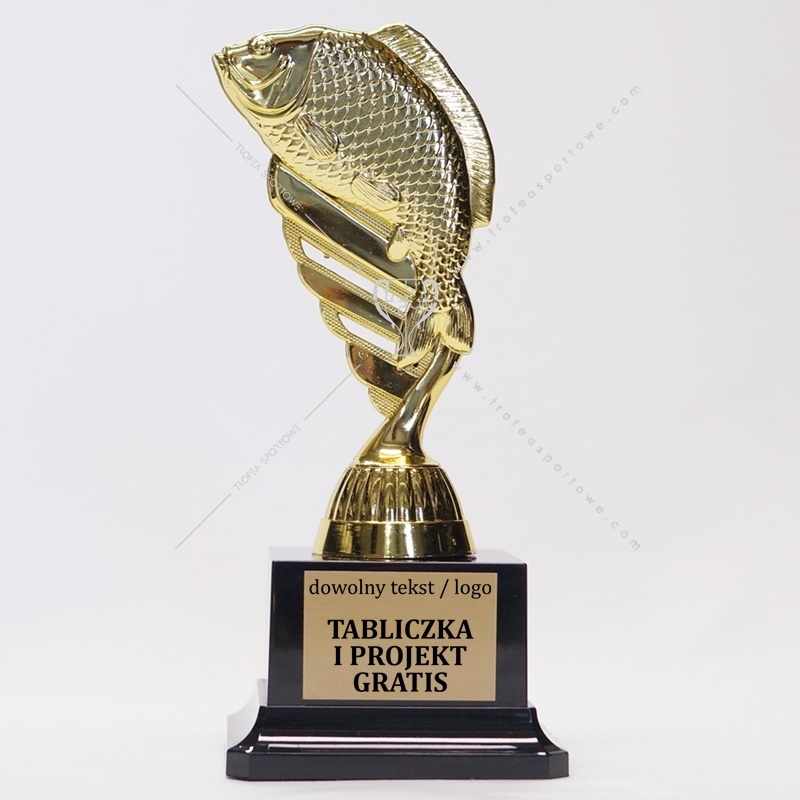 statuetka RYBA WĘDKARSTWO 18cm + grawerka GRATIS