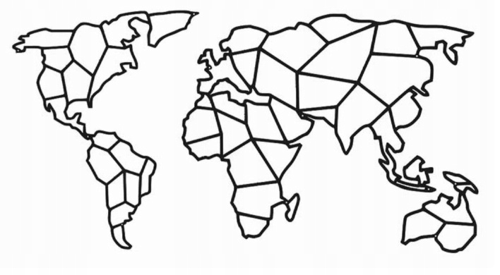 Geometrická 3D nástěnná dekorace Mapa světa 100 cm
