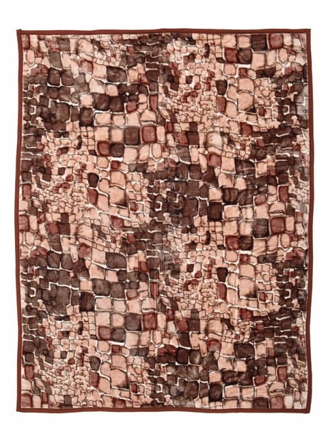 Deka Elway 160x210 kameny silný akryl béžová hnědá deka s lemováním 1,9 kg