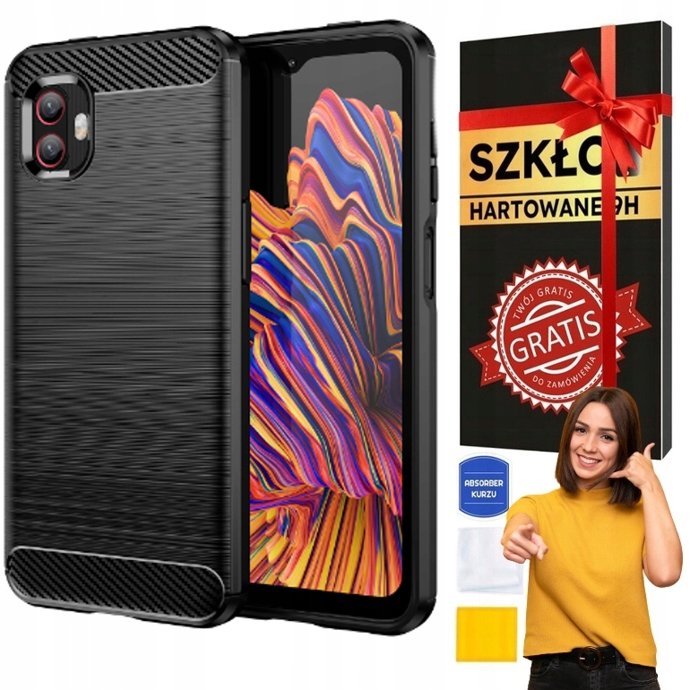 

Etui plecki do Galaxy Xcover 6 Pro, Karbon, +szkło