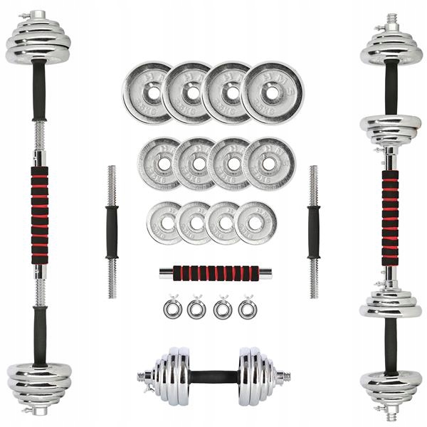 ZESTAW HANTLI SZTANGA DO TRENINGU 2X10KG HMS REGULOWANY Stan opakowania oryginalne