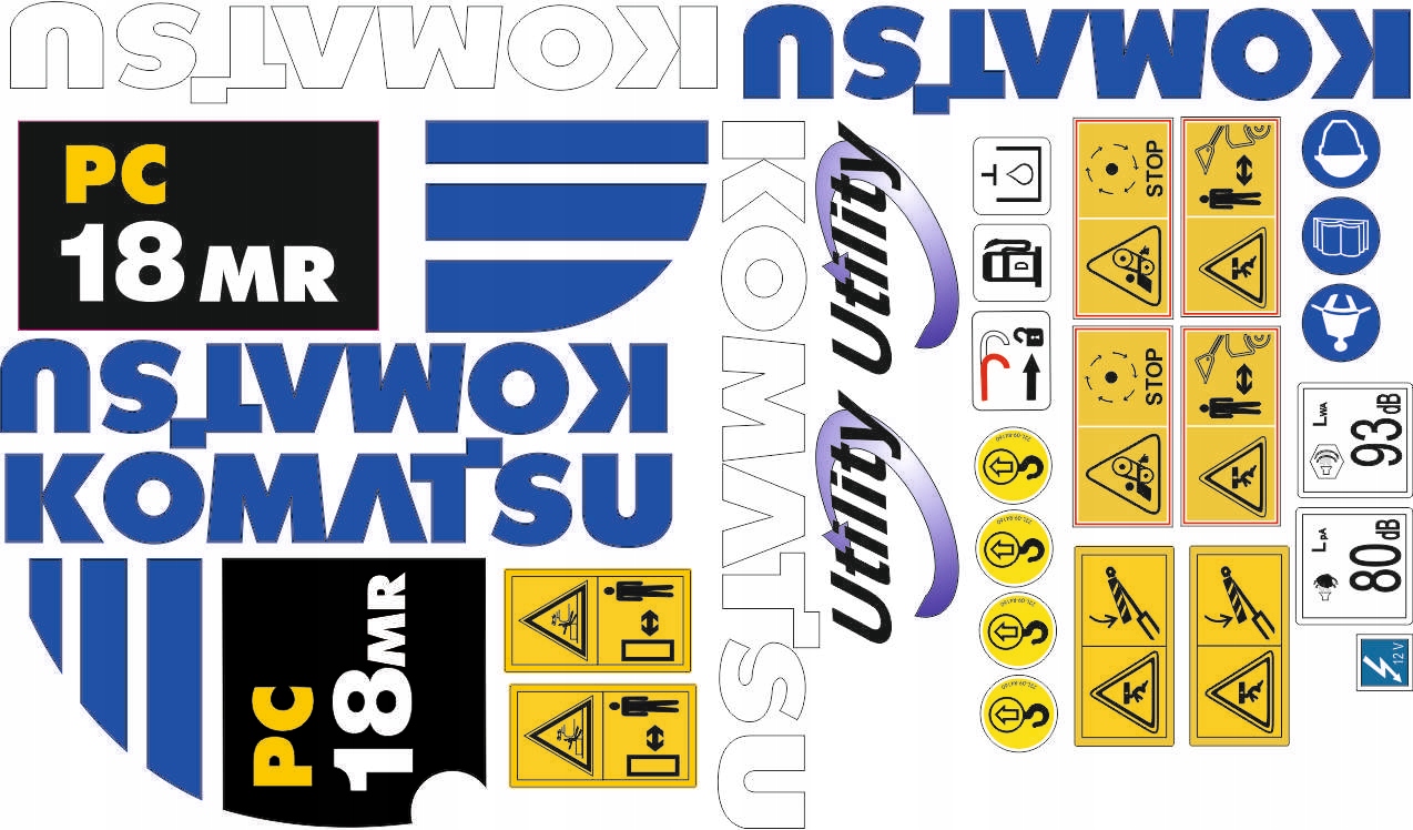 НАКЛЕЙКИ НАКЛЕЙКА KOMATSU PC18 MR