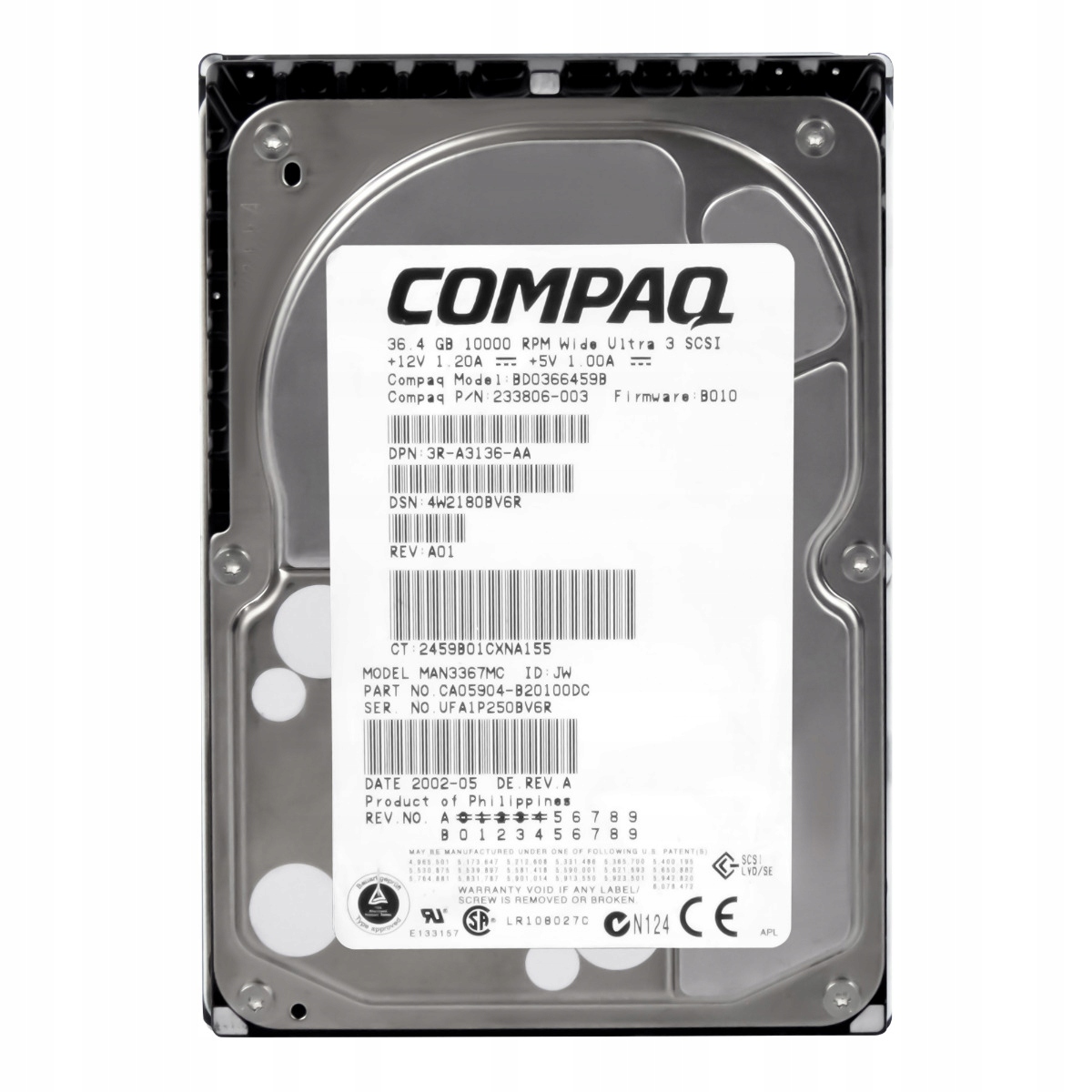 Compaq 233806-003 36.4GB 10K Scsi 3.5'' BD0366459B