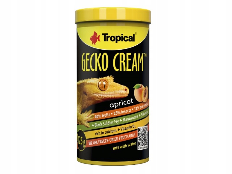Levně Gecko Cream Apricot 250 ml/125 g krmivo pro gekony a skřítky