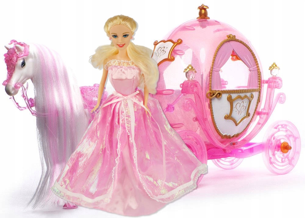 

Kareta Chodzący Koń Lalka Światło Dźwięk Karoca