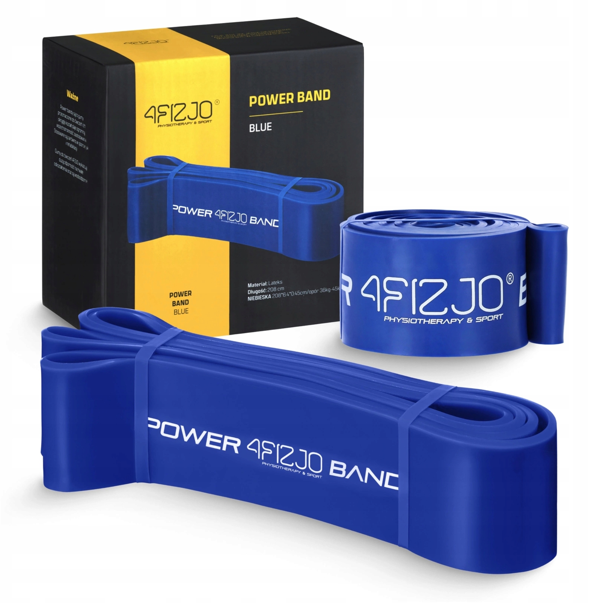 Guma Oporowa do ćwiczeń i treningu Power Band 4FIZJO Niebieska 36-45kg