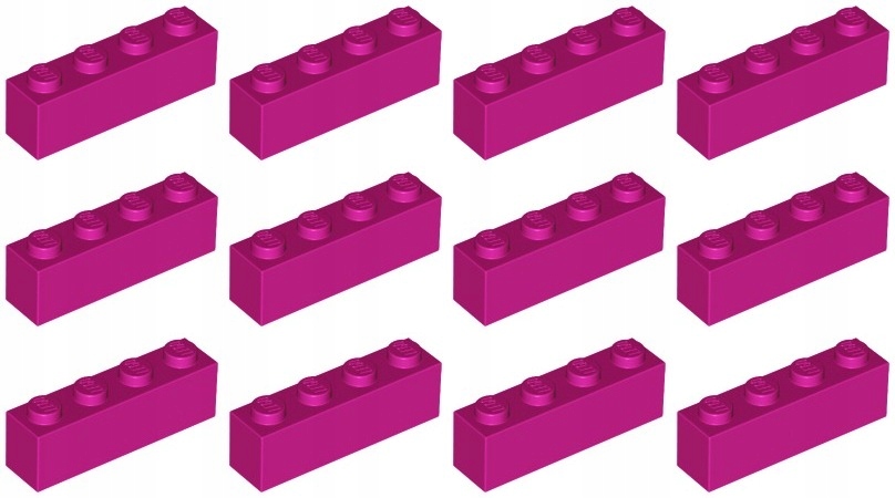 

Lego 3010 Klocek 1x4 magenta (20g) 12 szt.