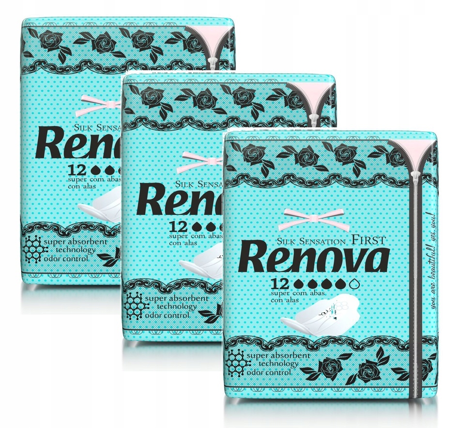 3x Podpaski Renova ze skrzydełkami 12szt