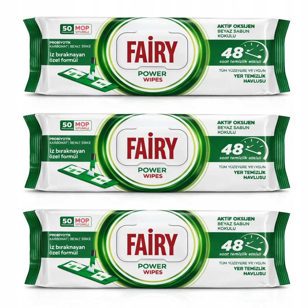 Levně 3x Fairy Vložky Do Mopu Vlhčené Utěrky Na Jedno Použití Vůně Mýdla 1X50 4XL