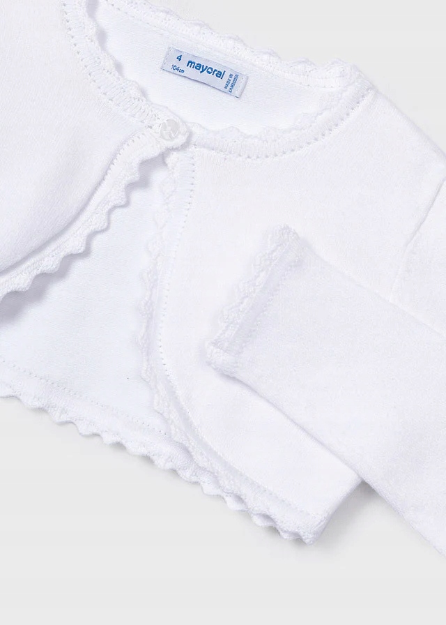 MAYORAL SWETER KARDIGAN DLA DZIEWCZYNKI BIAŁY ażurowy 4 lata 104 cm Marka Mayoral