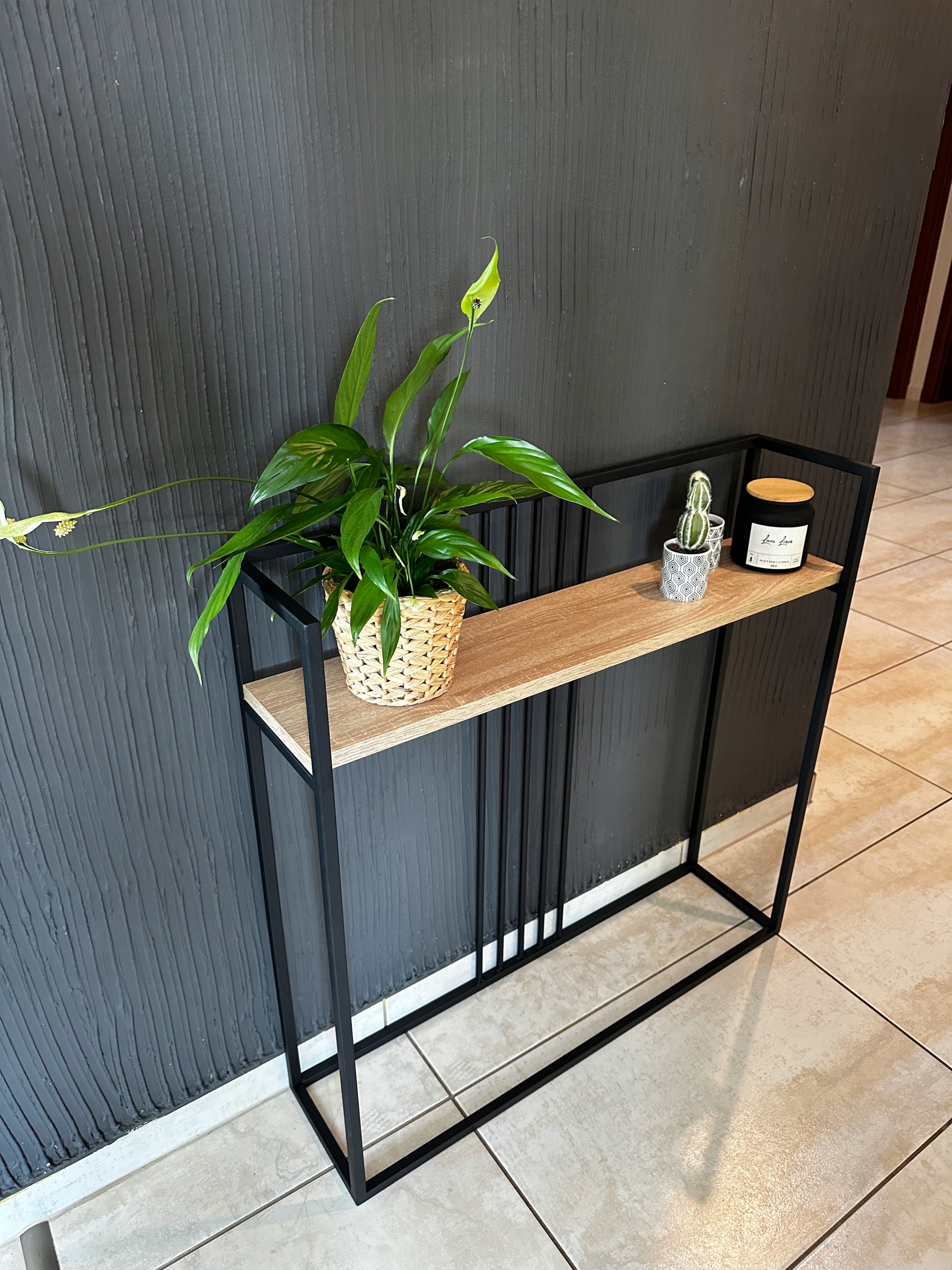 KONSOLA, KONSOLKA, TOALETKA 80x20x80 LOFT INDUSTRIALNA SONOMA Wysokość mebla 80 cm