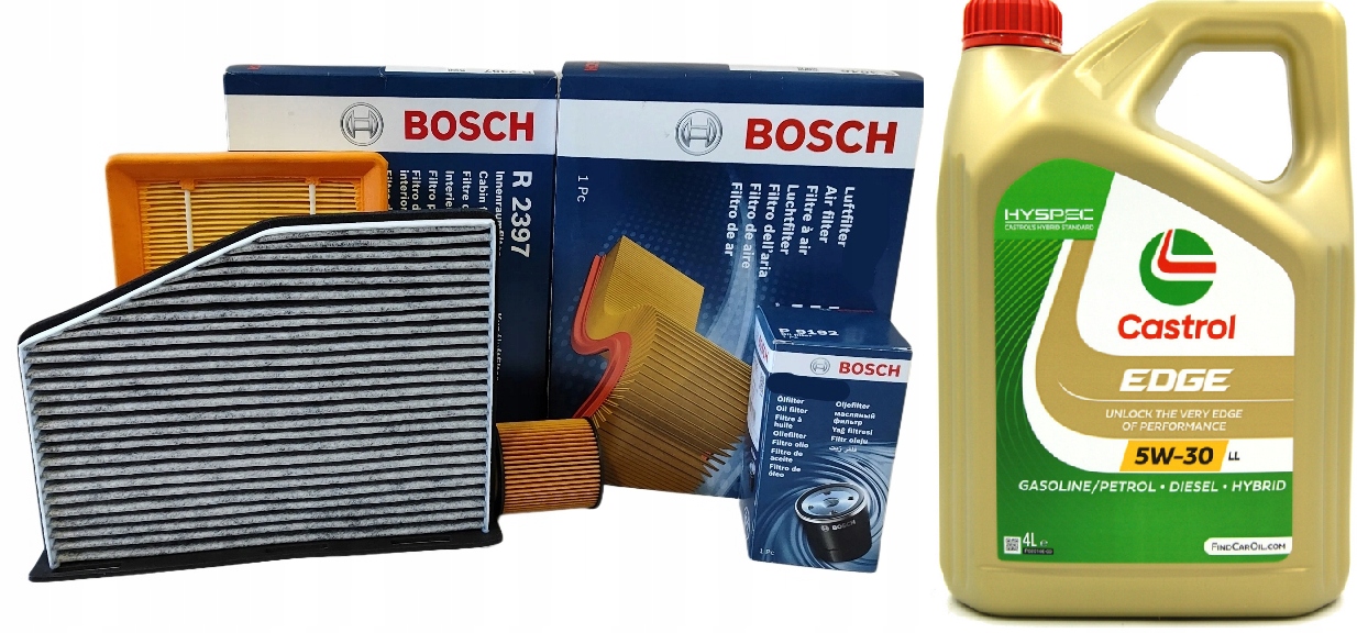 Bosch Sada Filtrů Olej Castrol 5V30 4 L Audi A3 II 8P 1.6 Fsi 115 Km