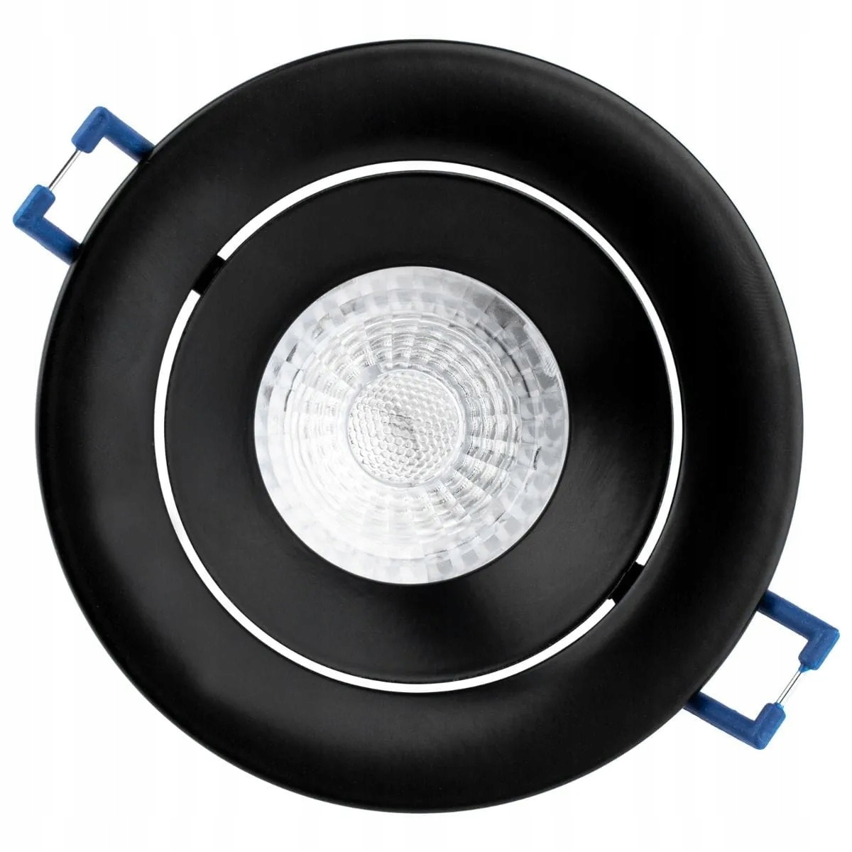 Oprawa sufitowa wpuszczana, oczko czarne ruchome Zasilanie sieciowe