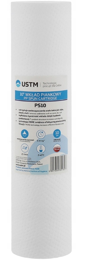

Wkład piankowy filtra wody Pp 10" 10 mik PS10