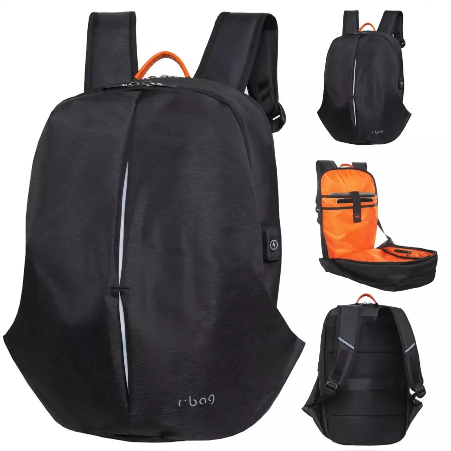 R-bag Batoh Na Notebook 13-15,6" Tablet s Usb Kick Black