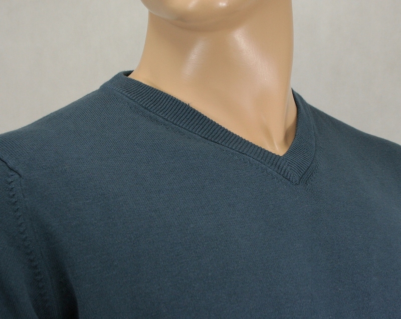Ciemny Szary Męski Sweter Adriano Guinari- M Dekolt serek/dekolt V