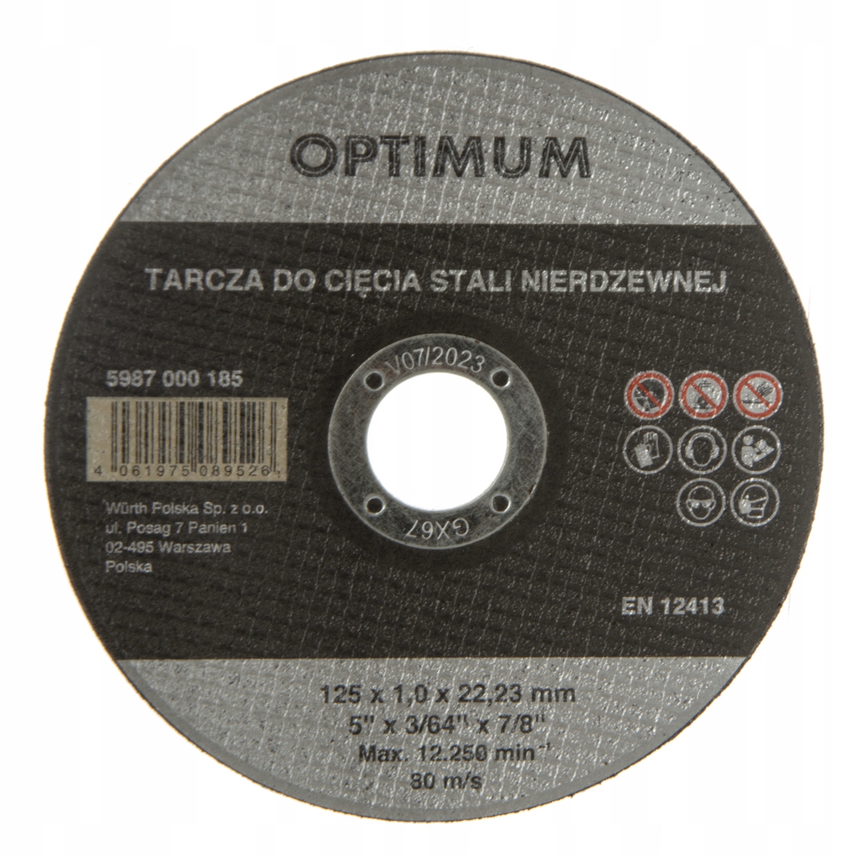 

Tarcza Wurth Optimum do cięcia stali 125X22,2 mm