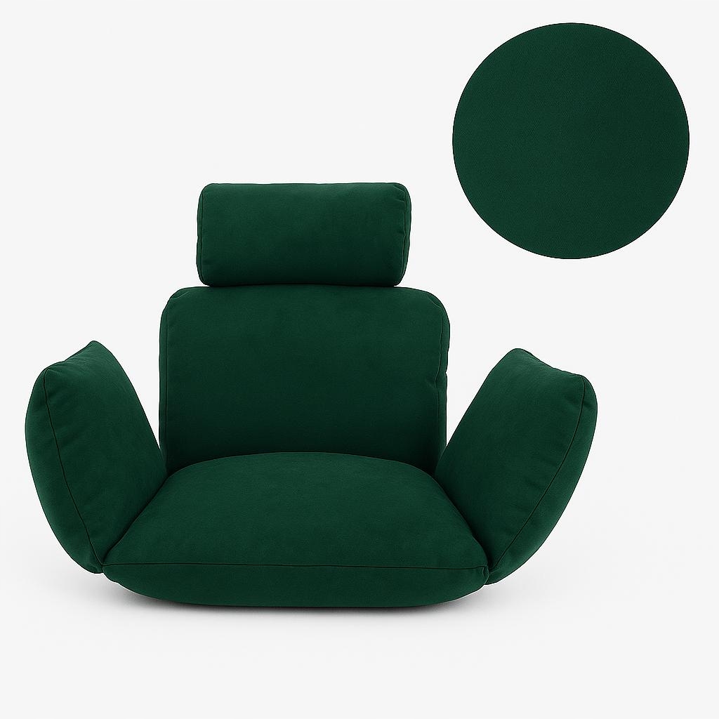 Wodoodporna poduszka welur zielony kokon na huśtawkę ogrodową fotel wiszący