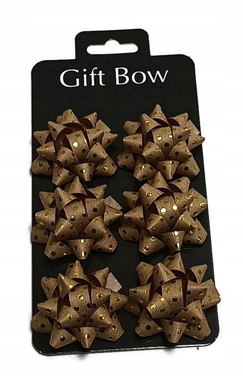 KOKARDKA WSTĄŻKA PREZENTOWA SAMOPRZYLEPNA ROZETKA ZESTAW 6 SZTUK