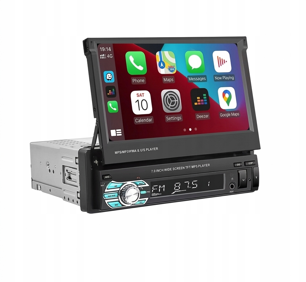 Radio Samochodowe 1DIN Wysuwany Ekran 7" Dotykowe Kamera Cofania Zestaw