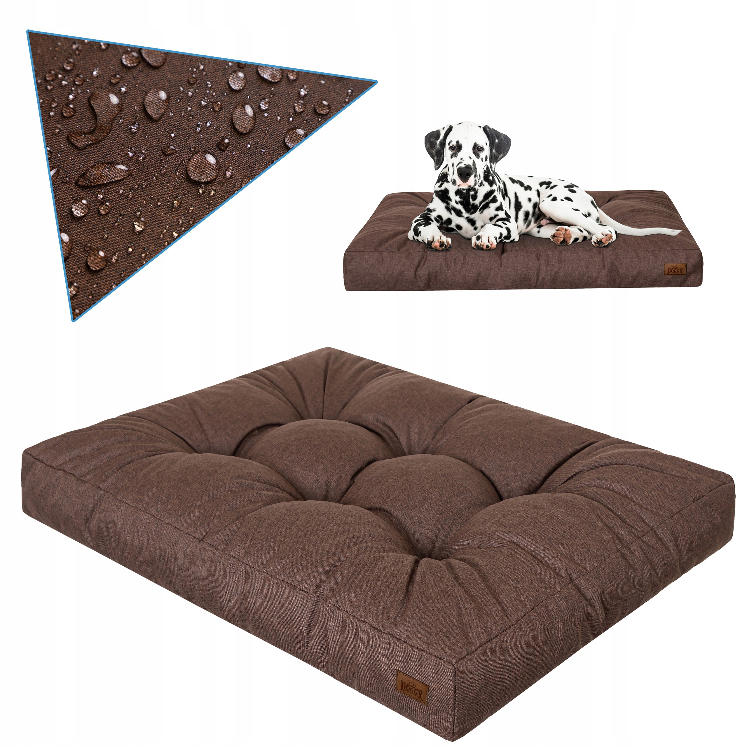 Materac dla Psa, Legowisko dla średnich psów Posłanie, Brązowe L 90x70 cm