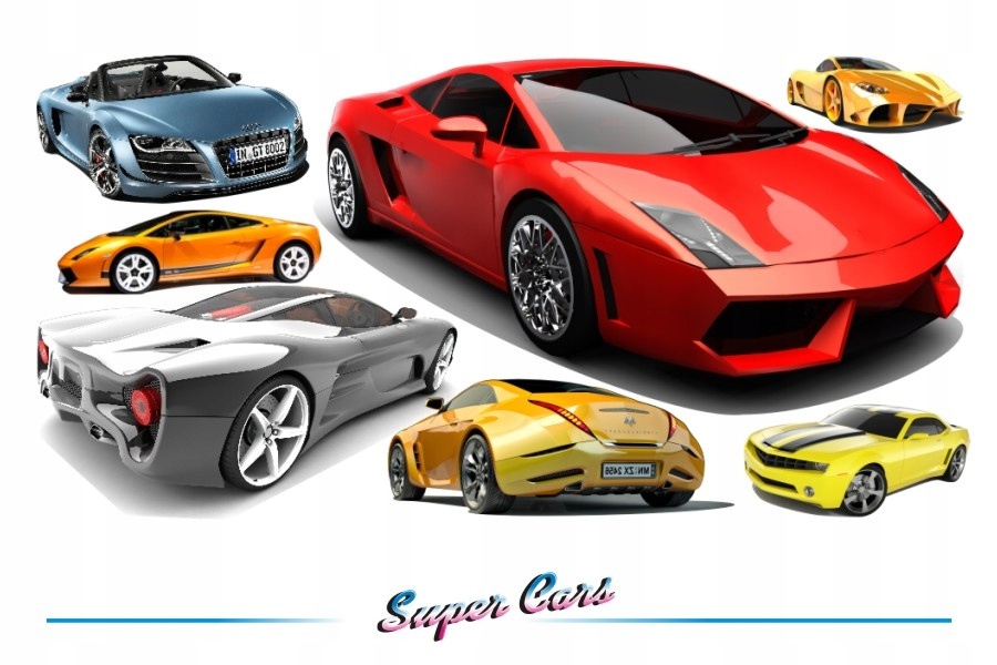 Naklejki na ścianę auta samochody - Super Cars 10