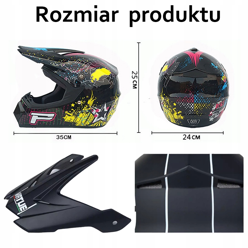OFF-ROAD ENDURO MOTOCYKLOWY KASK MOTOCROSS RĘKAWICZKI MASKA GOGLE Producent inny