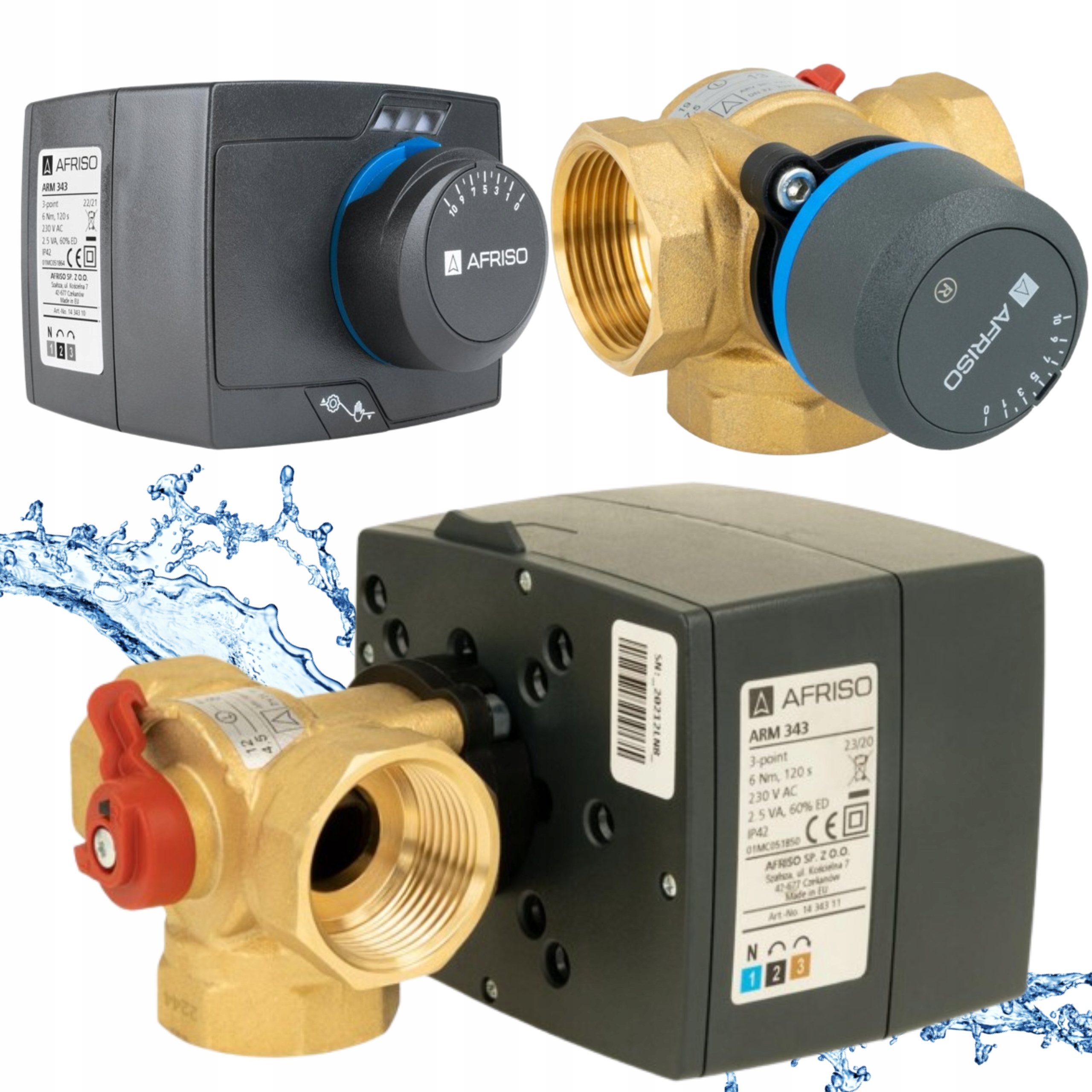 3-CESTNÝ Zmiešavací Ventil Arv 384 Proclick 1'' Pohon Arm 343 Afriso