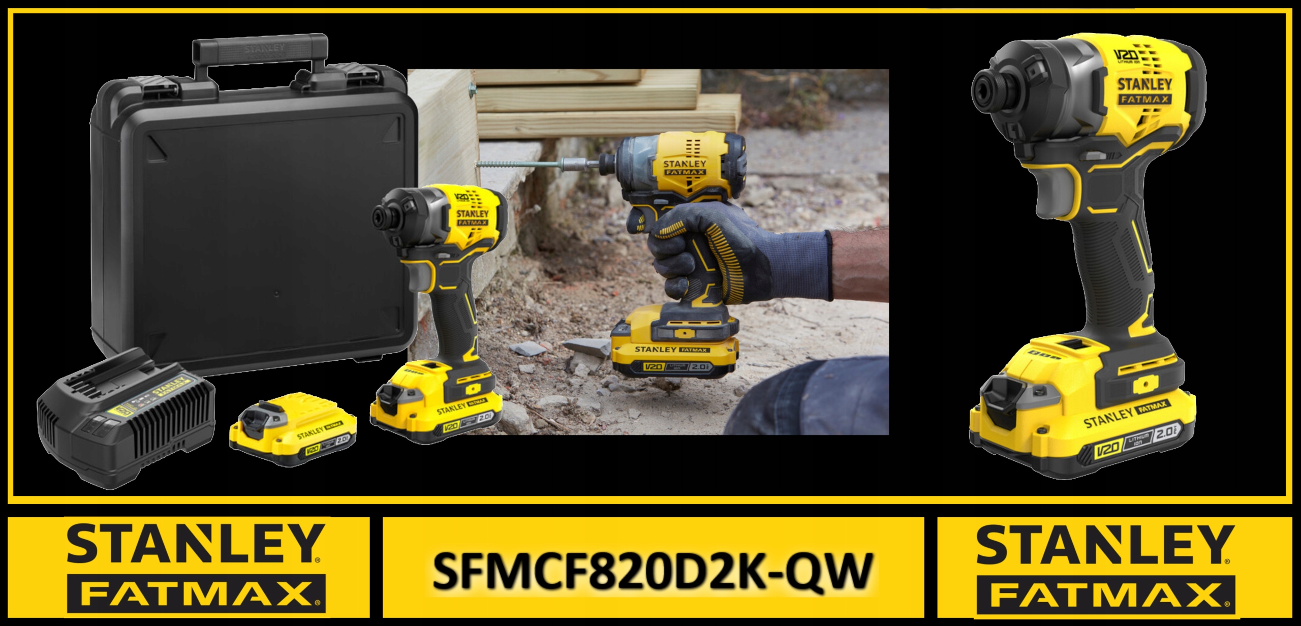 STANLEY FATMAX ZAKRETARKA UDAROWA NA AKU 190Nm 2x2Ah SFMCF820D2K Prędkość obrotowa 2900 RPM