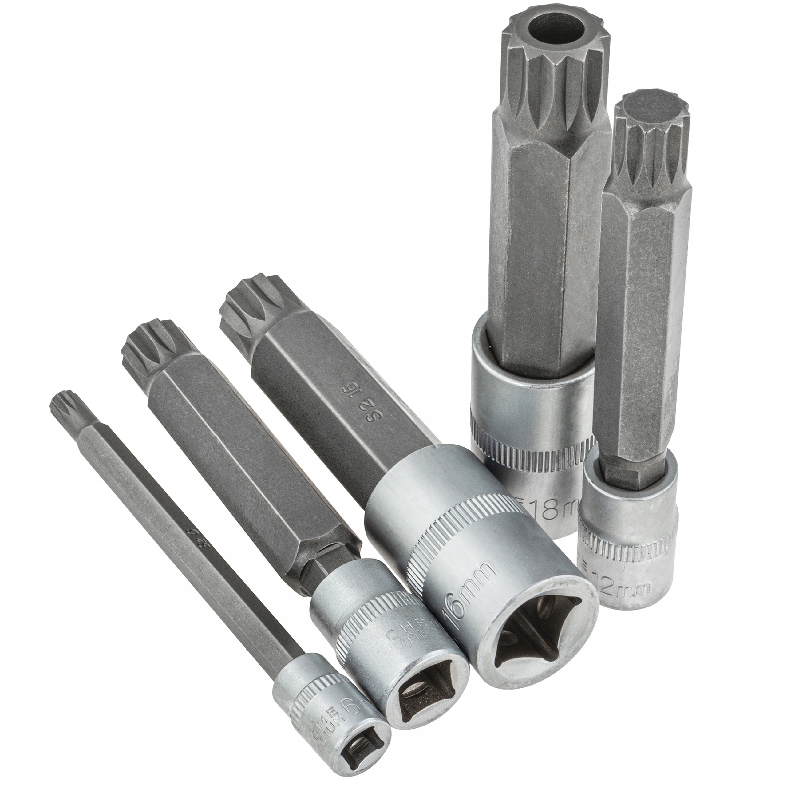 ZESTAW NASADEK SPLINE 1/4 3/8 1/2 M4-M18 XZN 10 ELEMENTÓW WPUSTOWE DŁUGIE Kod producenta V08064